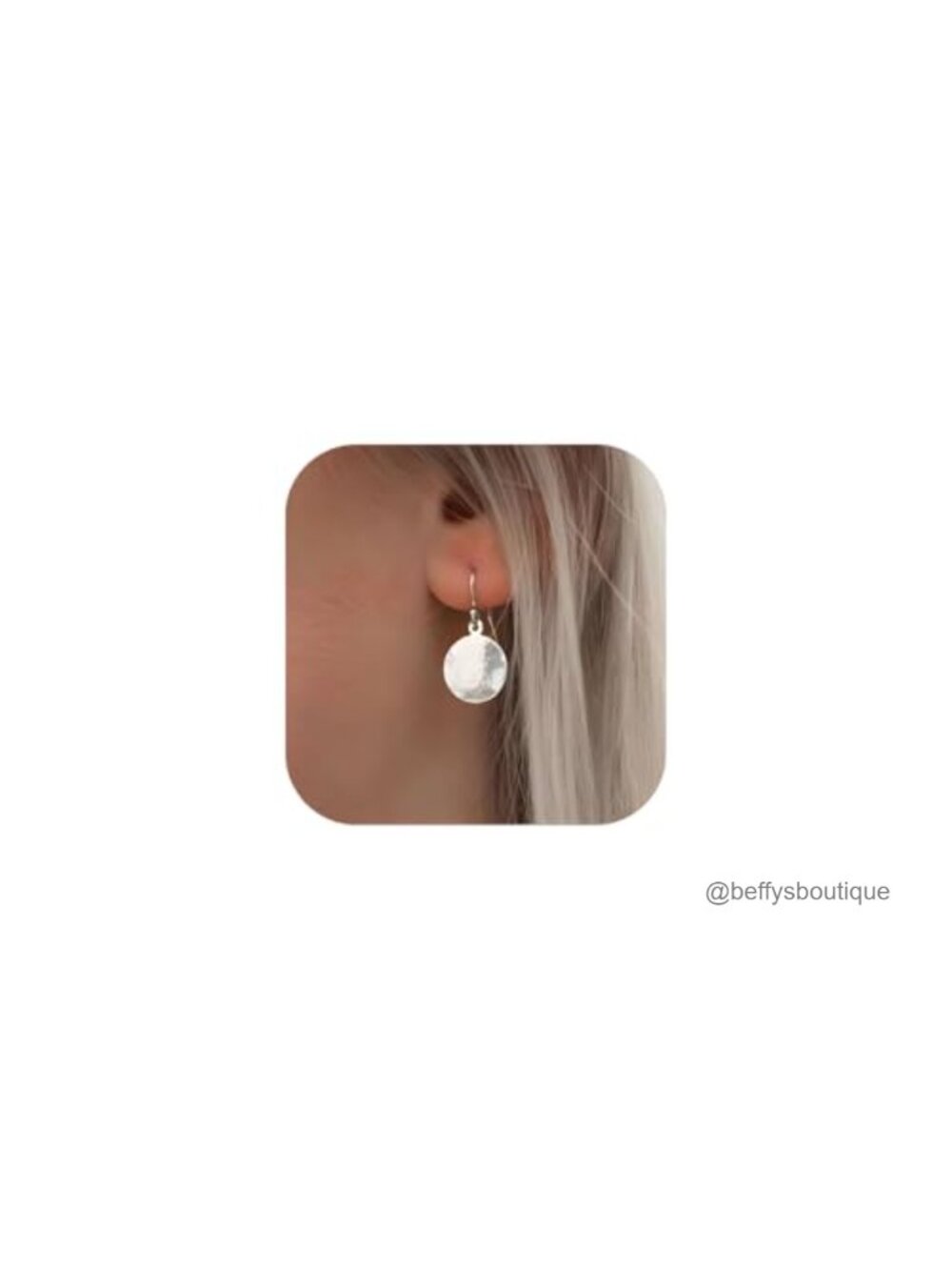 18k Gold Filled Hammered Disc Dangle Earrings